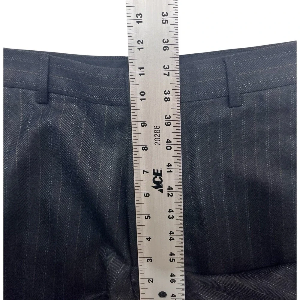 NEW vtg Y2K Banana Republic‎ 31x32 Charcoal Herringbone Stripe Pants Trousers